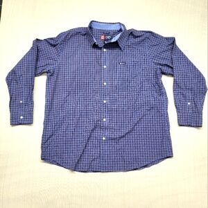 Chaps Ralph Lauren Shirt Mens XL Blue Plaid Button Down Long Sleeve Classic Fit